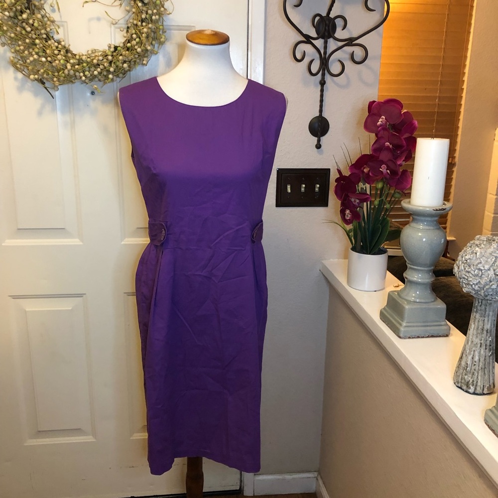 Hope & Honey Purple Cotton Midi Dress - Picture 2 of 8
